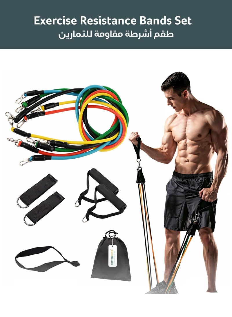 REST Resistance Bands Set Stackable Exercise Bands up to 100 lbs with Handles Door Anchor Ankle Straps & Carry Bag Fitness Bands for Strength Training Home Outdoor Workouts Multicolor - Image 2